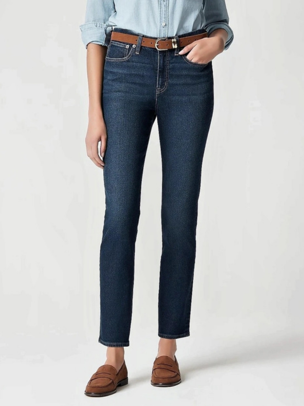 J.Crew Factory Essential Straight Jean, Dark Wash
